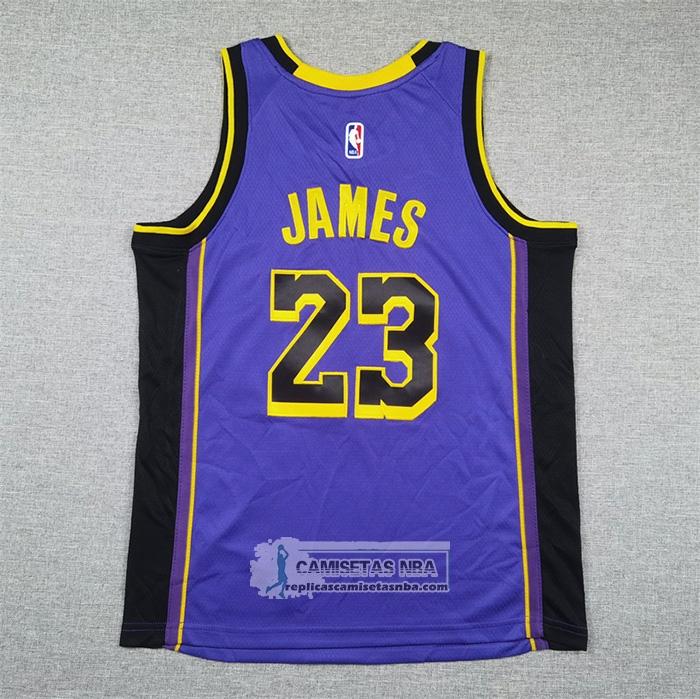 Camiseta Nino Los Angeles Lakers LeBron James NO 23 Statement 2024-25 Violeta